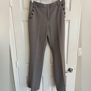 Stunning gray tweed button pocket detail work pants WHBM size 8L